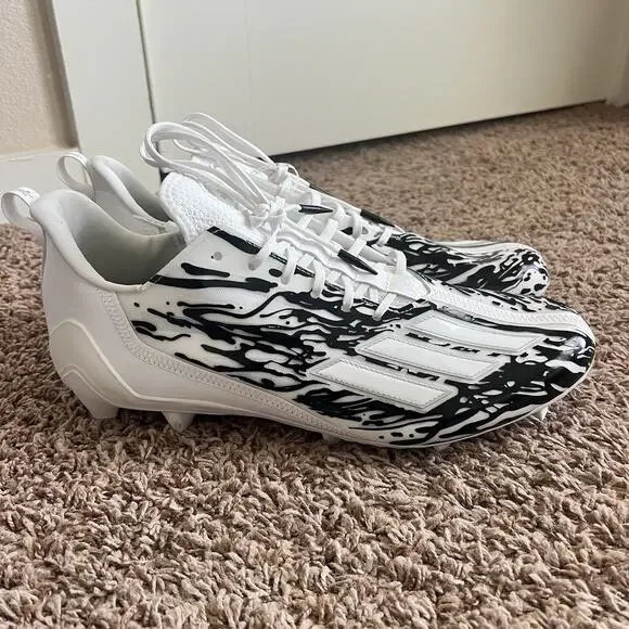 Adidas Adizero 12.0 Poison Football Cleats Men's Sizes Black White Sz 16 - Picture 3 of 13